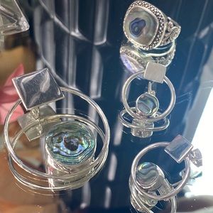 Sterling Silver ALBALONE Ring, Earrings & Pendant